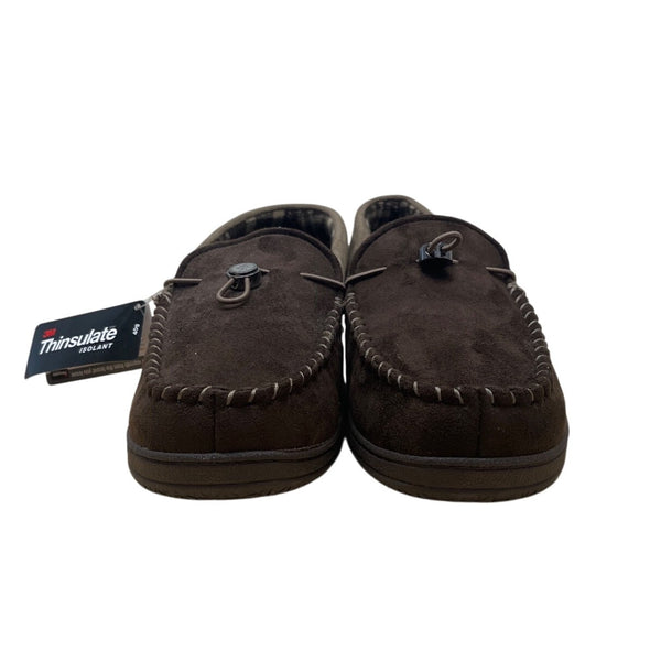 Weatherproof Mens Brown Plaid Lining Thinsulate Moccasin Slippers Size XL - New