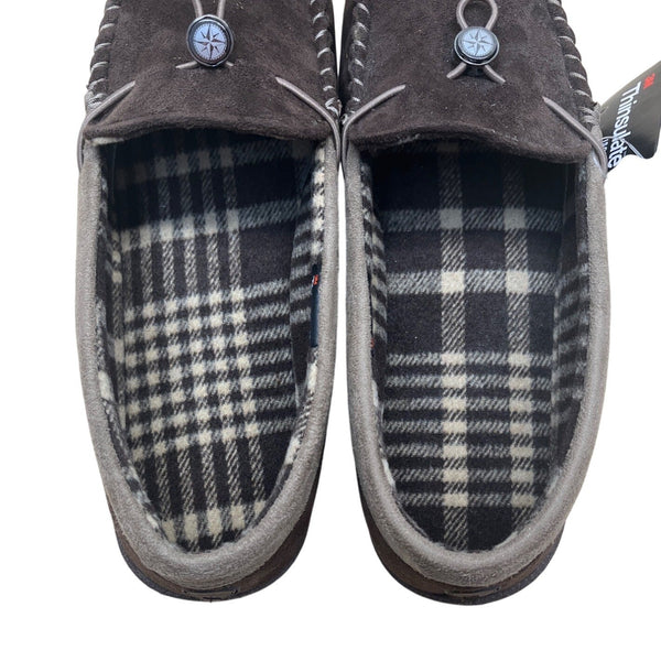 Weatherproof Mens Brown Plaid Lining Thinsulate Moccasin Slippers Size XL - New