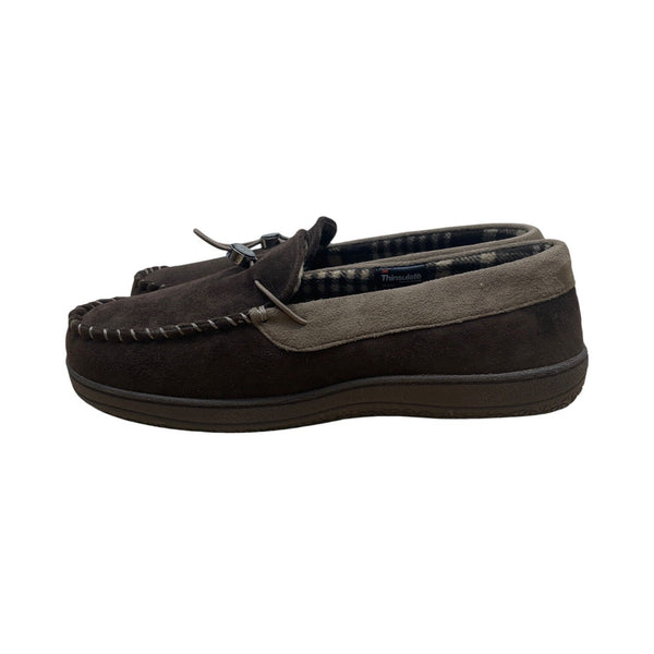 Weatherproof Mens Brown Plaid Lining Thinsulate Moccasin Slippers Size XL - New