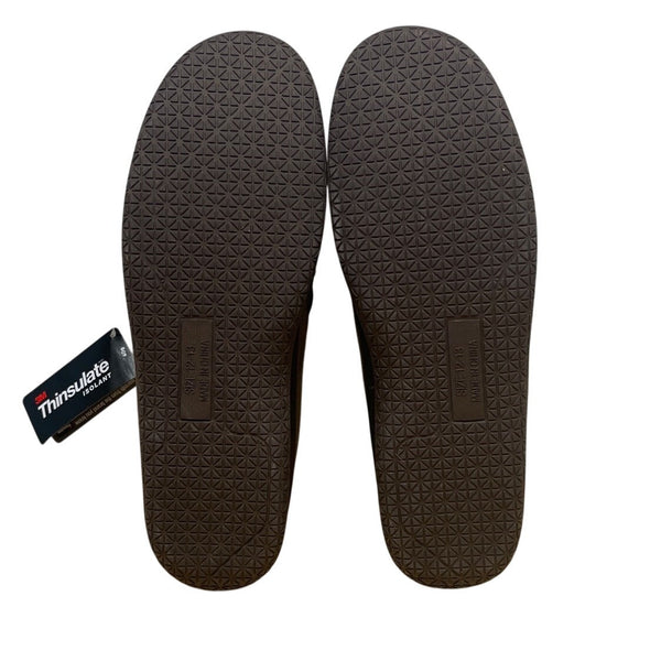Weatherproof Mens Brown Plaid Lining Thinsulate Moccasin Slippers Size XL - New
