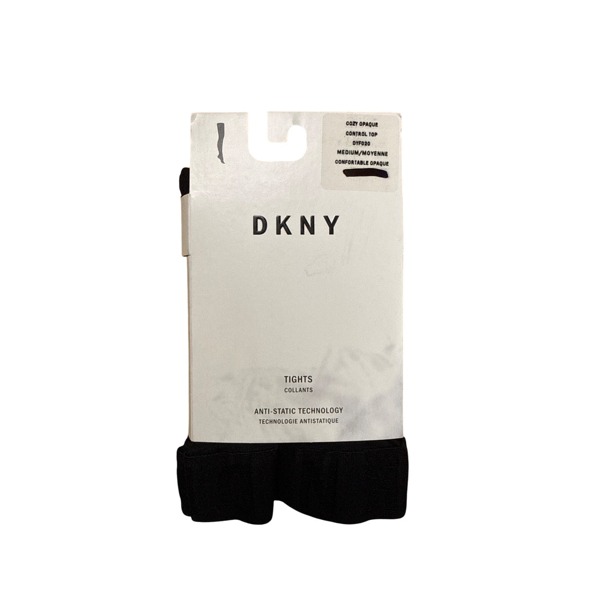 DKNY Womens Black Nylon/Spandex Tights Medium Control Top Anti-Static Comfortable Fit