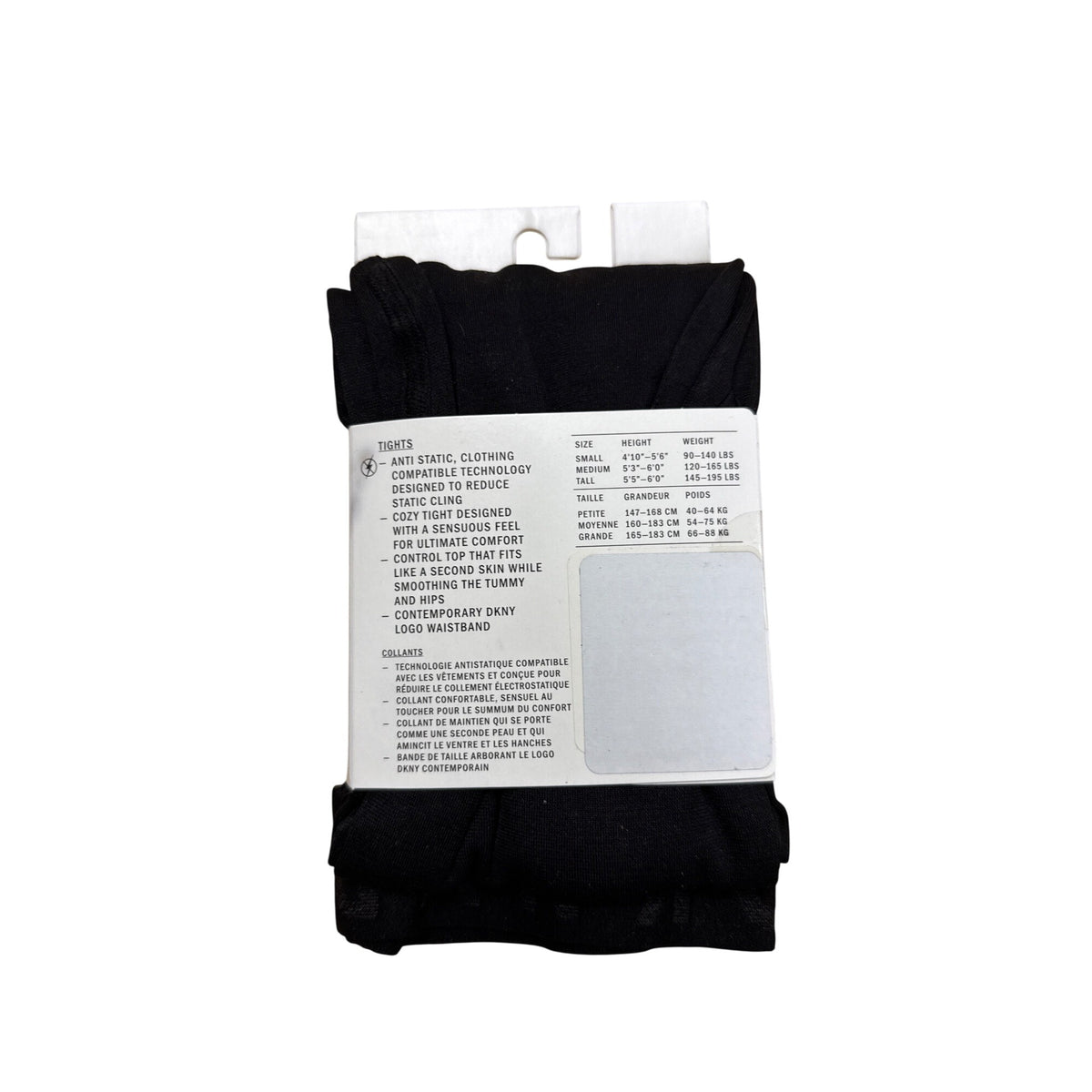 DKNY Womens Black Nylon/Spandex Tights Medium Control Top Anti-Static Comfortable Fit