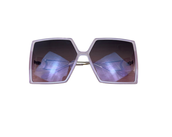 Hexagon Women Pink Gradient Lens Oversized Sunglasses