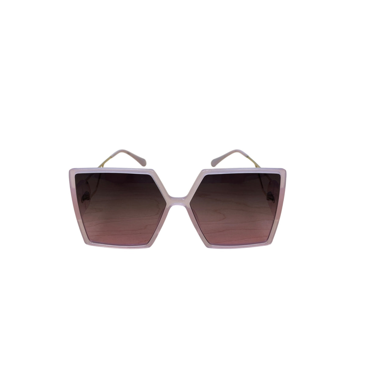 Hexagon Women Pink Gradient Lens Oversized Sunglasses