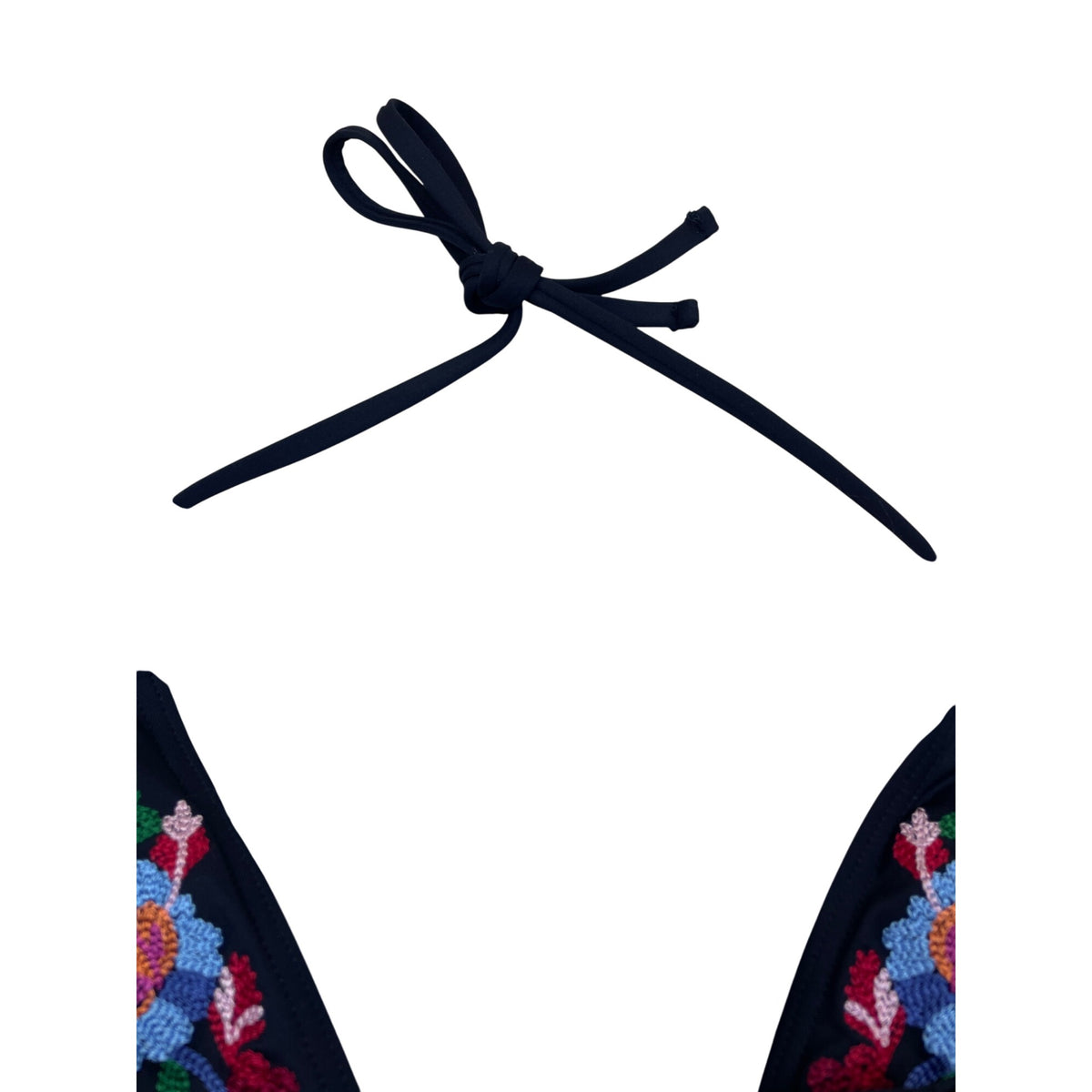 La Blanca Women’s Black Floral Embroidered Halter Swimsuit One Piece Size 12