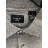 Haggar Mens Gray Polo Shirt Cotton Blend M Size Casual Style
