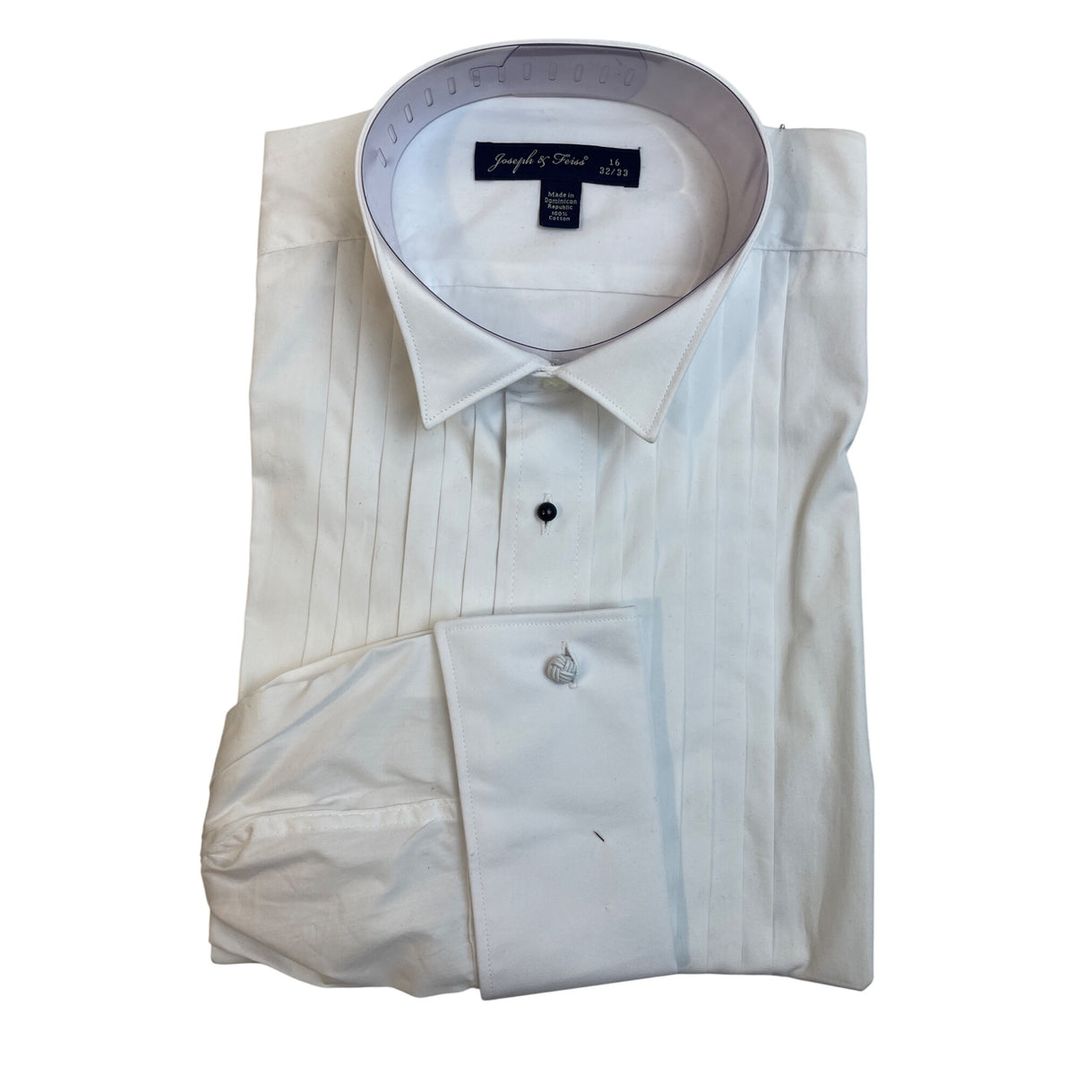 Joseph & Feiss Mens Shirt 16 32/33 Front White With Black Bow Tie - New