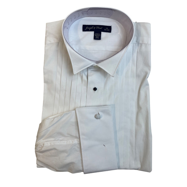 Joseph & Feiss Mens Shirt 16 32/33 Front White With Black Bow Tie - New