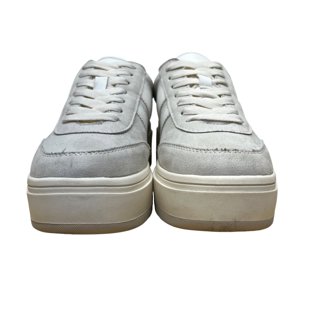 Steve Madden Women’s Gray White Suede Casual Platform Ninja Sneakers Size 6M