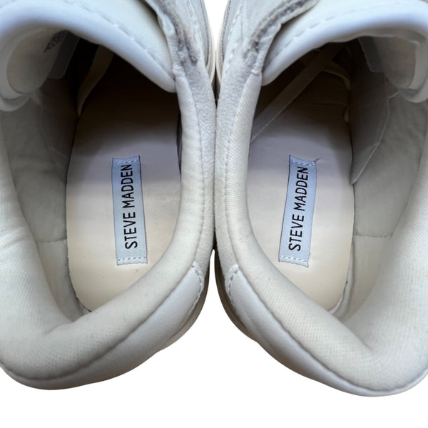 Steve Madden Women’s Gray White Suede Casual Platform Ninja Sneakers Size 6M