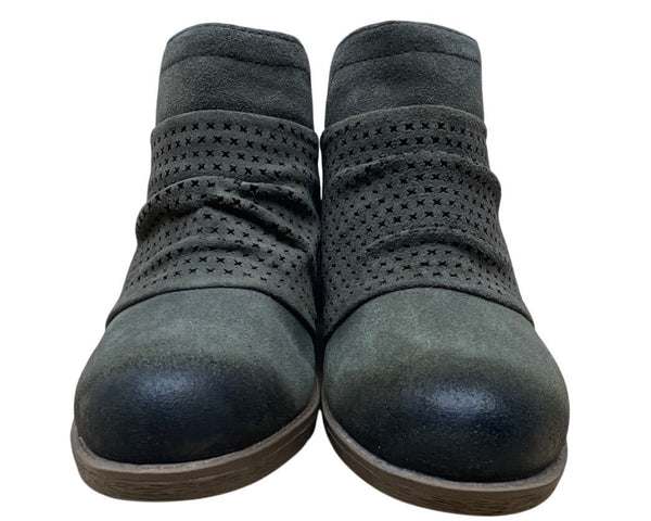 Earth Origins Women’s Olive Green Suede Leather Amanda Ankle Boots Size 6.5