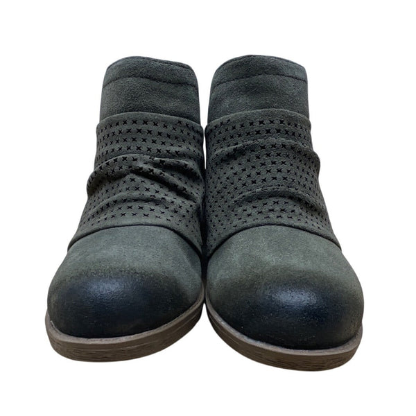 Earth Origins Women’s Olive Green Suede Leather Amanda Ankle Boots Size 6.5