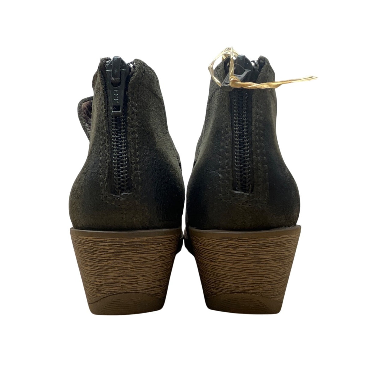 Earth Origins Women’s Olive Green Suede Leather Amanda Ankle Boots Size 6.5