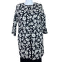 TalbotsBlack & White Floral Womens Open Front Jacket Oversized Cotton Blend Sz L