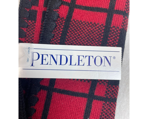 Unisex One Size Pendleton Red and Black Plaid Scarf New