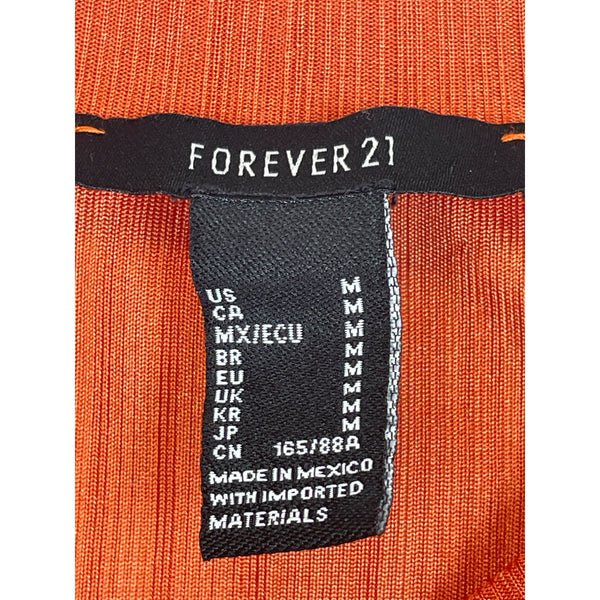 Forever 21 Womens Rust Orange Ribbed Knit Open-Back Tie Detail Crop Top Size M