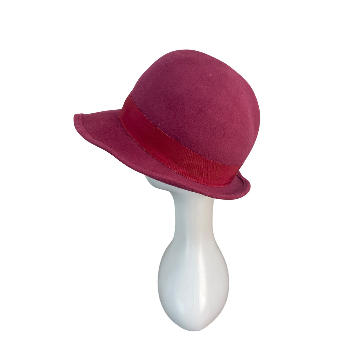 Vintage Kurt Jr. By Tom Hann Pink Wool Hat With Ribbon & Bow Accent