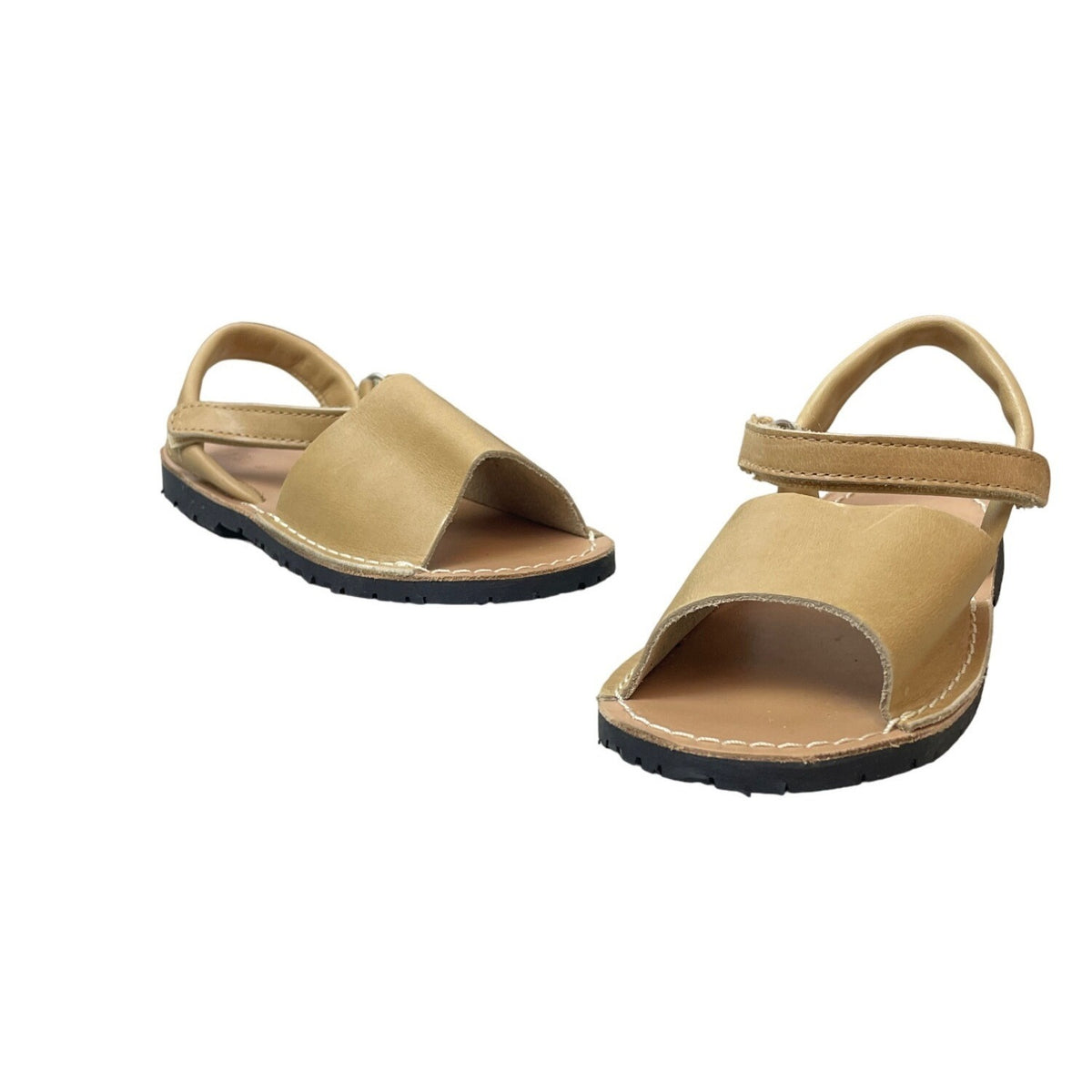 Zara Youth Girl's Light Brown Leather Strappy Sandals Sz 10.5 - NWT