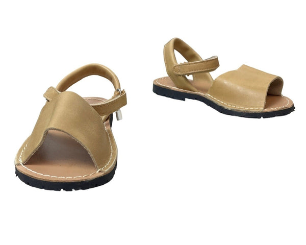 Zara Youth Girl's Light Brown Leather Strappy Sandals Sz 10.5 - NWT