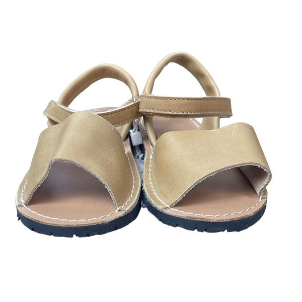 Zara Youth Girl's Light Brown Leather Strappy Sandals Sz 10.5 - NWT