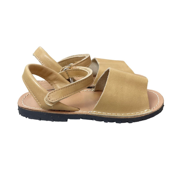 Zara Youth Girl's Light Brown Leather Strappy Sandals Sz 10.5 - NWT