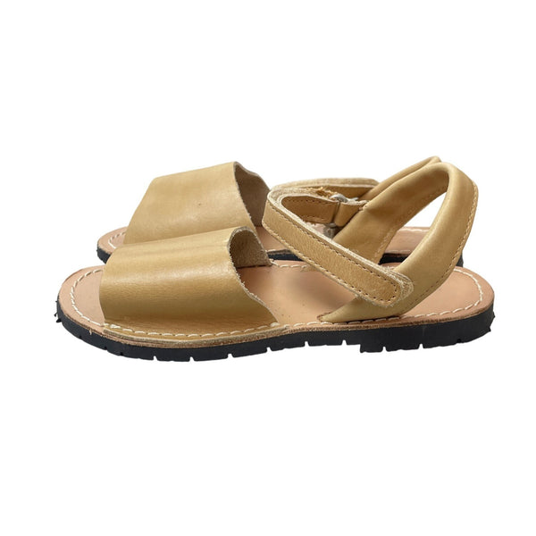Zara Youth Girl's Light Brown Leather Strappy Sandals Sz 10.5 - NWT