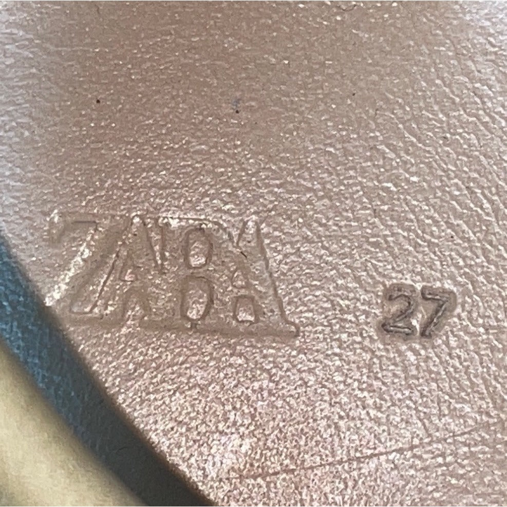 Zara Youth Girl's Light Brown Leather Strappy Sandals Sz 10.5 - NWT