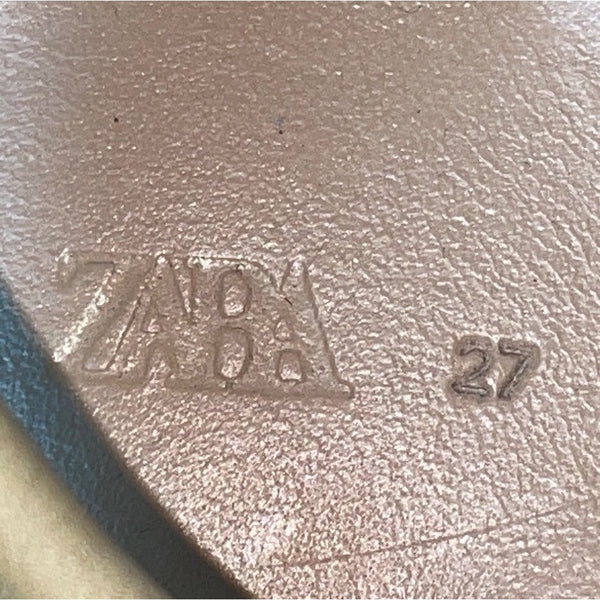 Zara Youth Girl's Light Brown Leather Strappy Sandals Sz 10.5 - NWT
