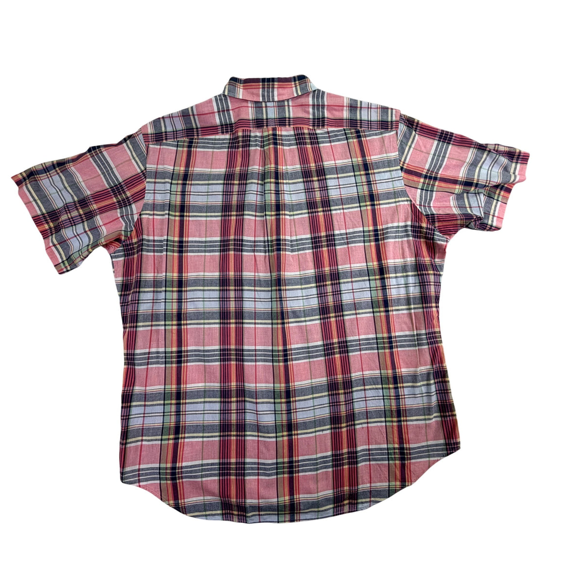Ralph Lauren Mens Multicolor Cotton Plaid Short Sleeve Button-Down Shirt Size L