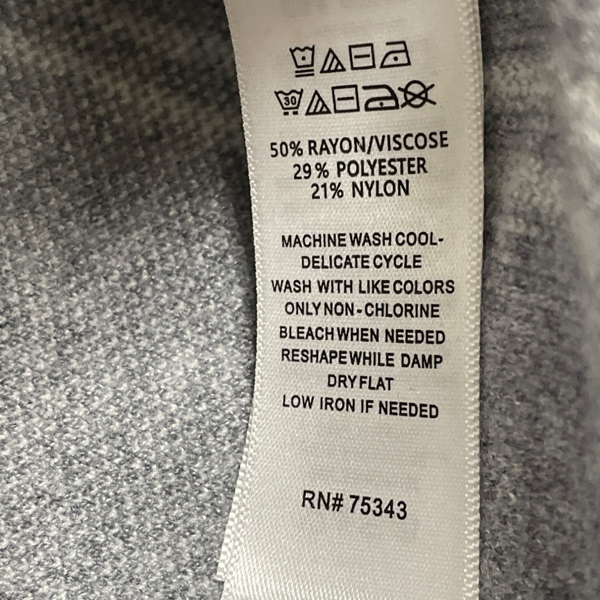 Max Studio Gray & White Plaid Mock Neck Long Sleeve Sweater Women's Size L