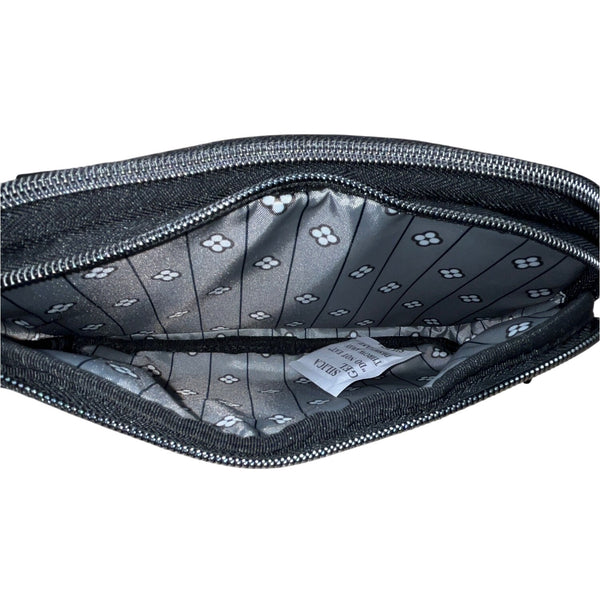 Lug Quilted Black Stitching Adjustable Strap Multi Pocket Coupe XL Crossbody Bag