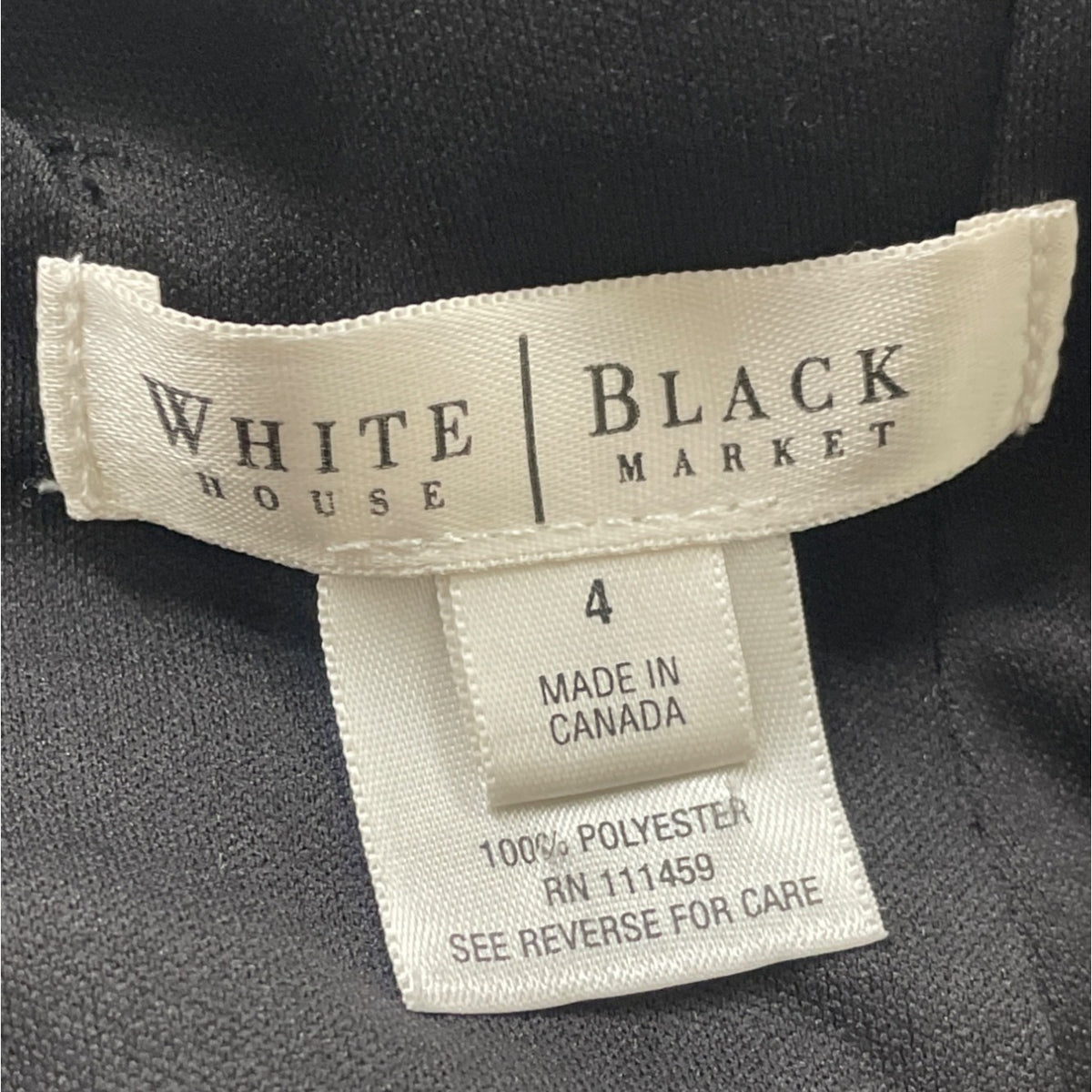 White House Black Market Womens Black V-Neck Ruched Sleeveless Dress Size 4