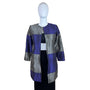 Chico’s Purple & Silver Colorblock Women's Open Front Jacket 3/4 Sleeve Size 2