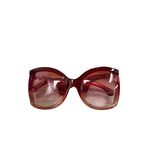 Red Oversized Gradient Frame Sunglasses Womens Plastic Lenses