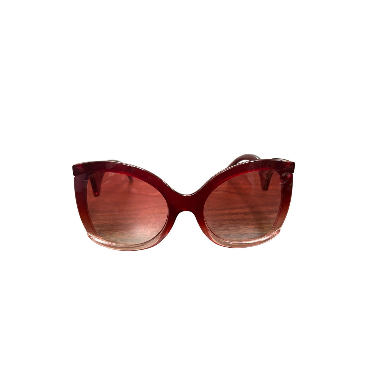Red Oversized Gradient Frame Sunglasses Womens Plastic Lenses