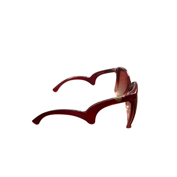 Red Oversized Gradient Frame Sunglasses Womens Plastic Lenses