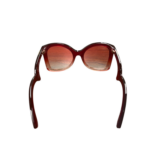 Red Oversized Gradient Frame Sunglasses Womens Plastic Lenses