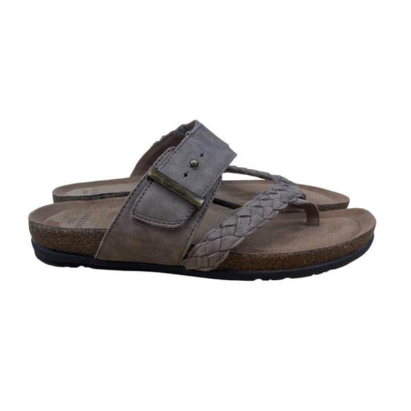 Earth Origins Womens Coco Brown Leather Braided Strap Orono Onida Sandals Sz 8.5