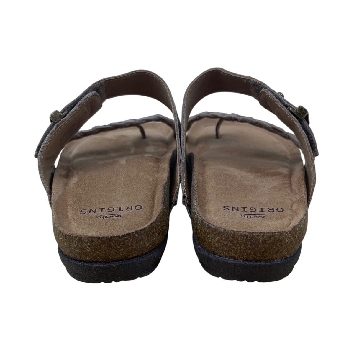 Earth Origins Womens Coco Brown Leather Braided Strap Orono Onida Sandals Sz 8.5