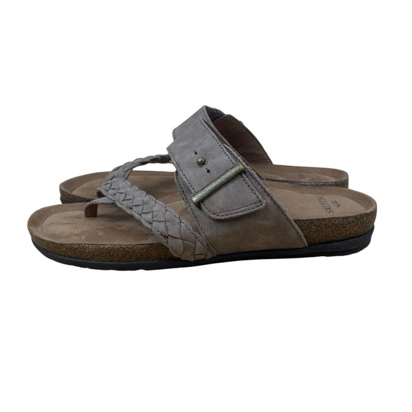 Earth Origins Womens Coco Brown Leather Braided Strap Orono Onida Sandals Sz 8.5