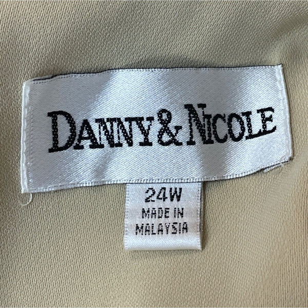 Danny & Nicole Women's Tan Shawl Collar Peplum Waistline Blouse Sz 24W- NWT