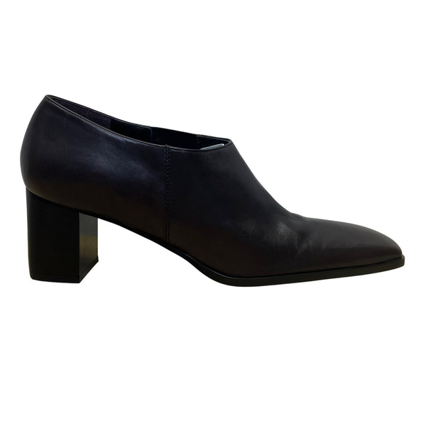 Nickels Women’s Brown Leather Block Heel Slip-On Rabbit Dress Shoes Size 8.5M