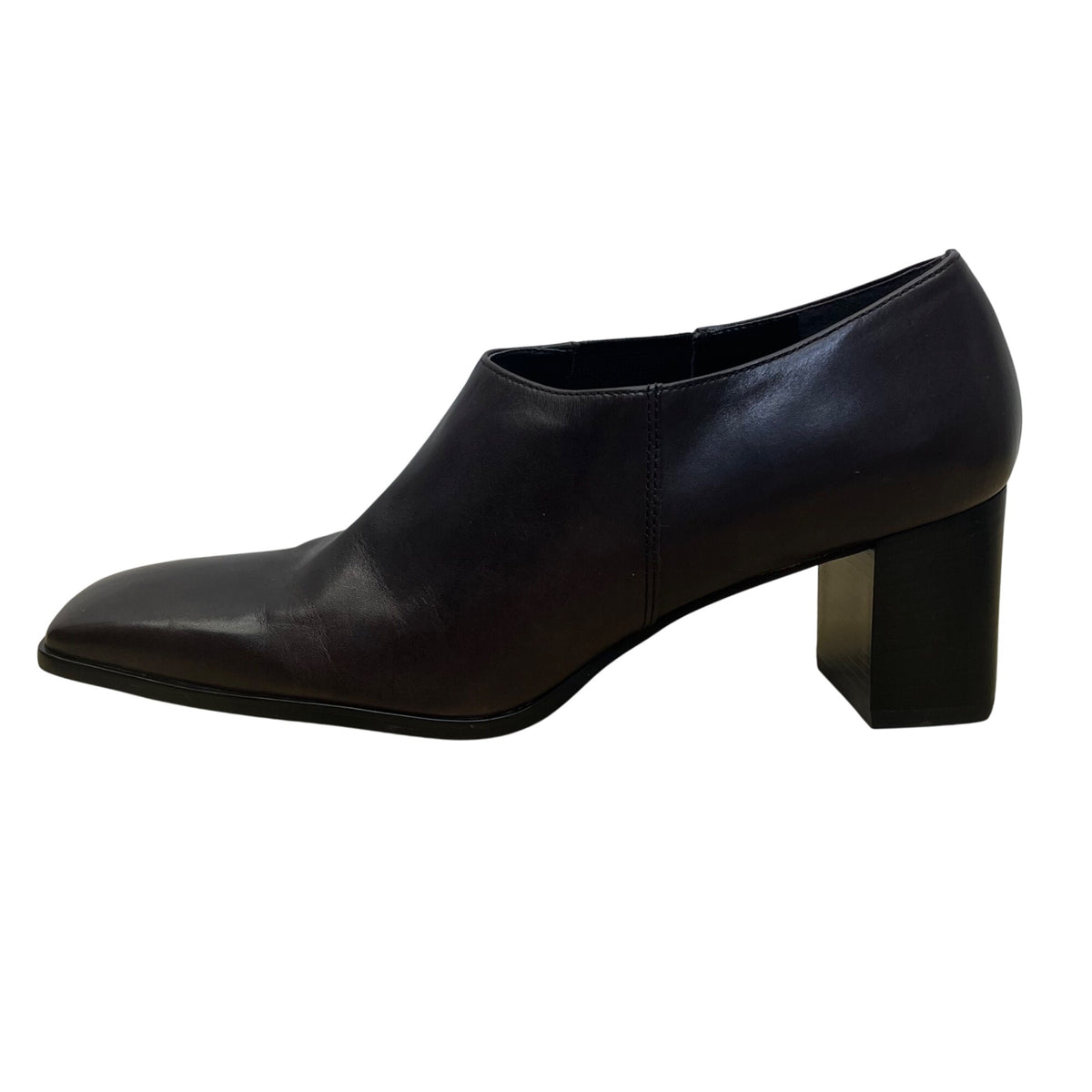 Nickels Women’s Brown Leather Block Heel Slip-On Rabbit Dress Shoes Size 8.5M