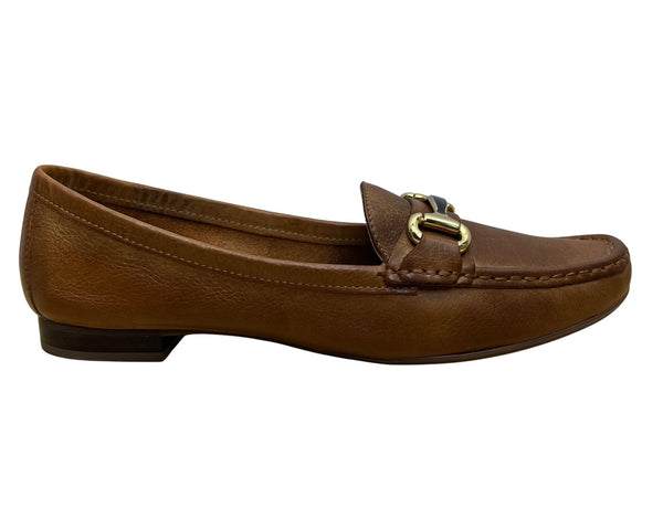 Marc Joseph Grand St Women’s Brown Leather Gold Bit Slip-On Loafers Size 9.5