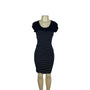 BCBG Max Azria Womens Black & White Striped Bodycon Layered Dress SIze 4
