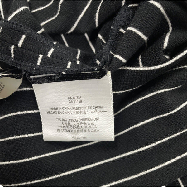 BCBG Max Azria Womens Black & White Striped Bodycon Layered Dress SIze 4