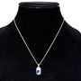 Sterling Silver 925 Womens Chain Necklace Blue Multicolor Pendant