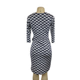 Gilli Womens Navy & White Wrap Dress With Geometric Pattern Sz XS