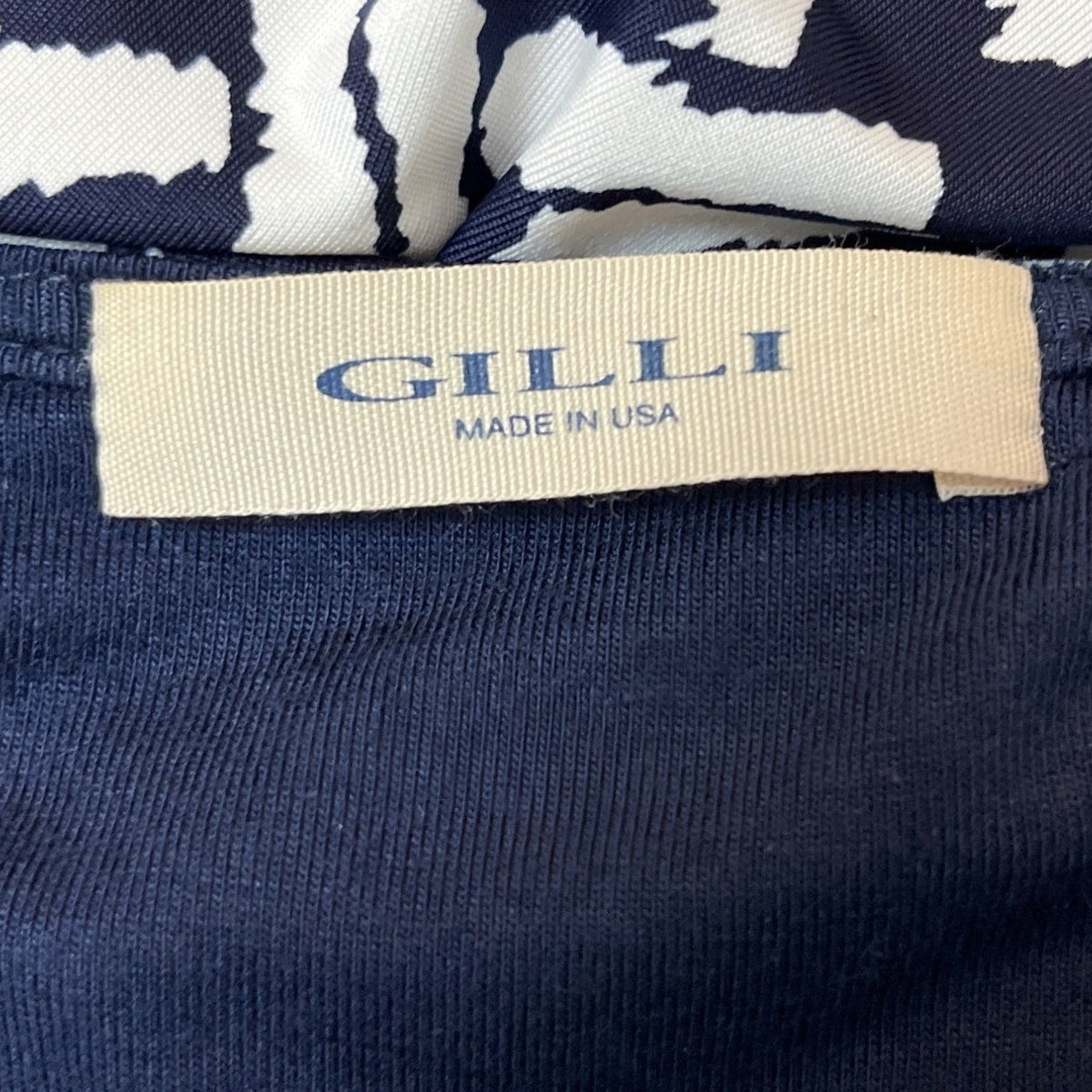 Gilli Womens Navy & White Wrap Dress With Geometric Pattern Sz XS