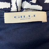 Gilli Womens Navy & White Wrap Dress With Geometric Pattern Sz XS